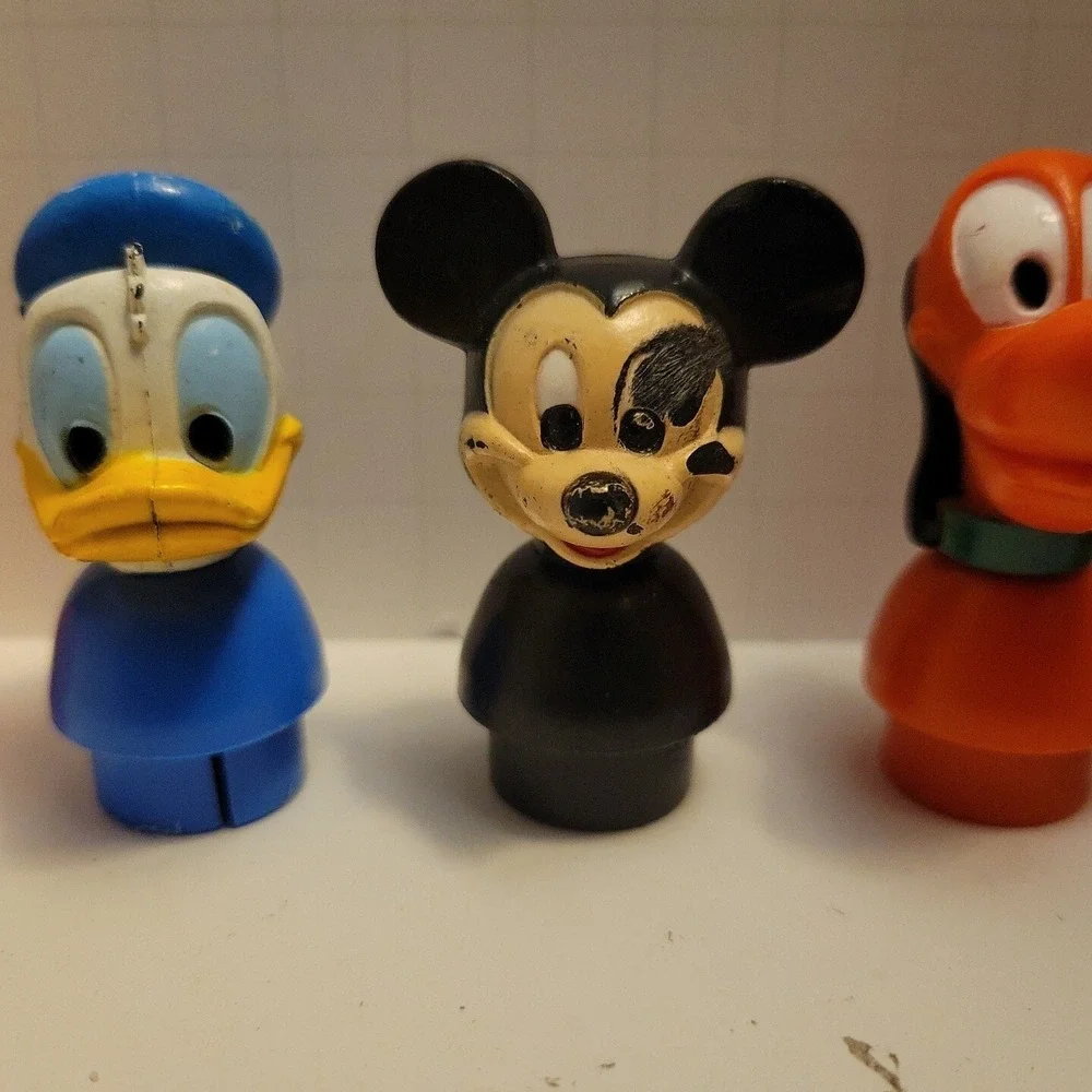 Vintage Illco Disney Lot - Little People Figures Mickey‎ Donald Pluto Lot Of 5